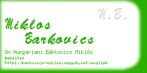 miklos barkovics business card